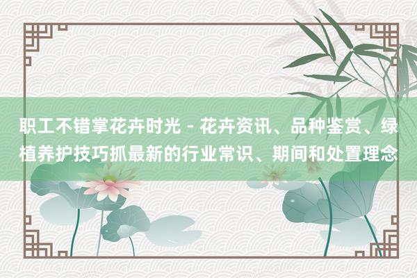 职工不错掌花卉时光 - 花卉资讯、品种鉴赏、绿植养护技巧抓最新的行业常识、期间和处置理念